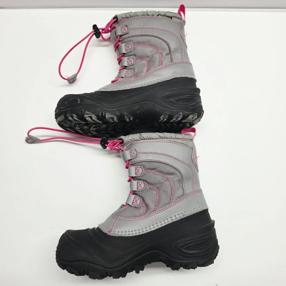 The North Face Alpenglow Winter Boots Kids 13 Grey Pink Waterproof NF0A2T5P